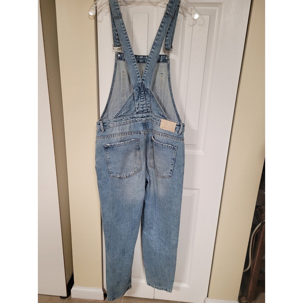 ZARA Trafaluc Overalls GRUNGE Distressed Blue Hippie Urban Streetwear Sz S - Picture 4 of 8